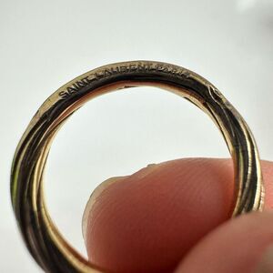 Saint Laurent Two Tone Twist Ring Size 5